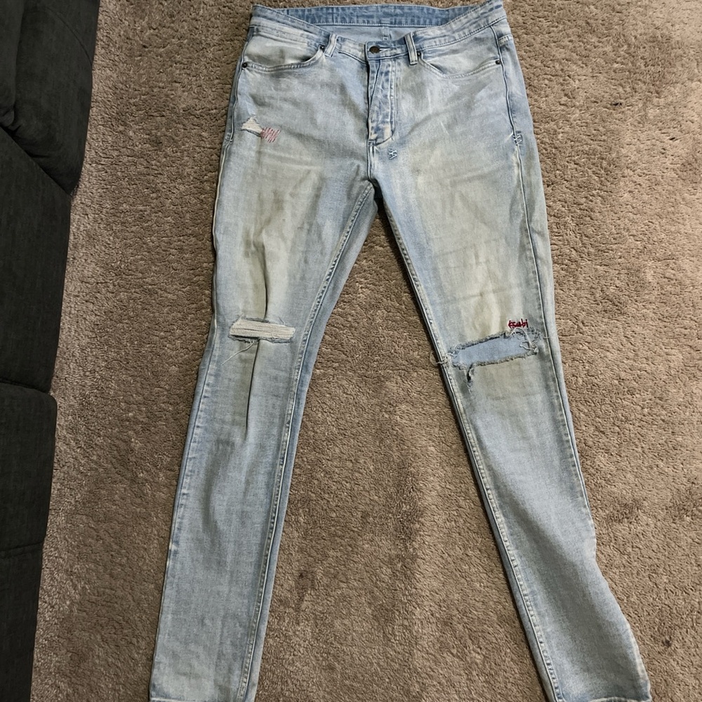 Ksubi Light Blue Ripped Skinny Jeans